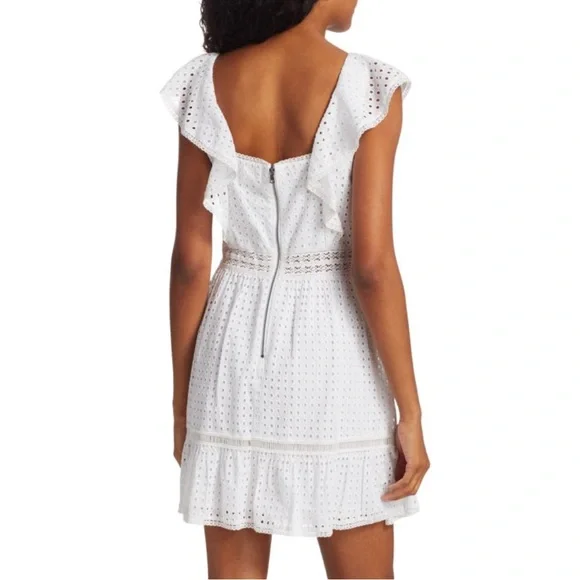 Alice + Olivia Remada Ruffled Broderie Anglaise Cotton Mini‎ Dress White NWT - Picture 11 of 16